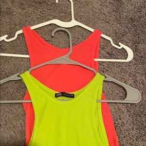 Two Zara crop tops